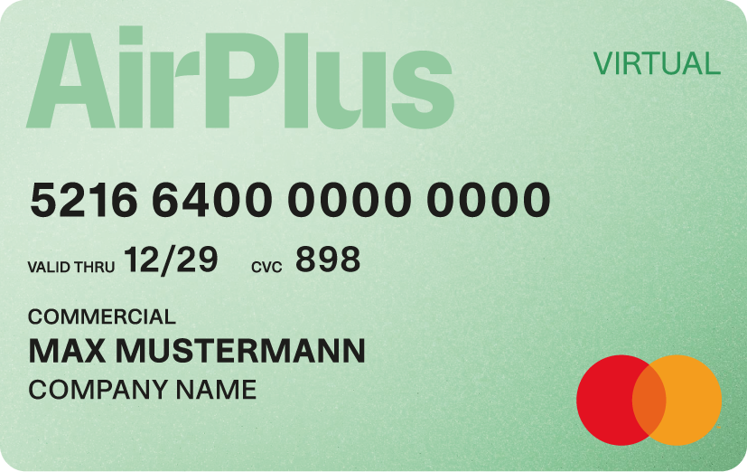 AirPlus Virtual Card in grün AirPlus Virtual Card in grün
