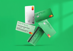 Corporate Cards auf blauem Hintergrund