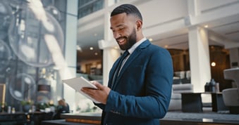 Business man with iPad