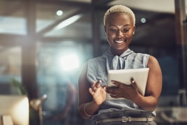 Business woman with iPad