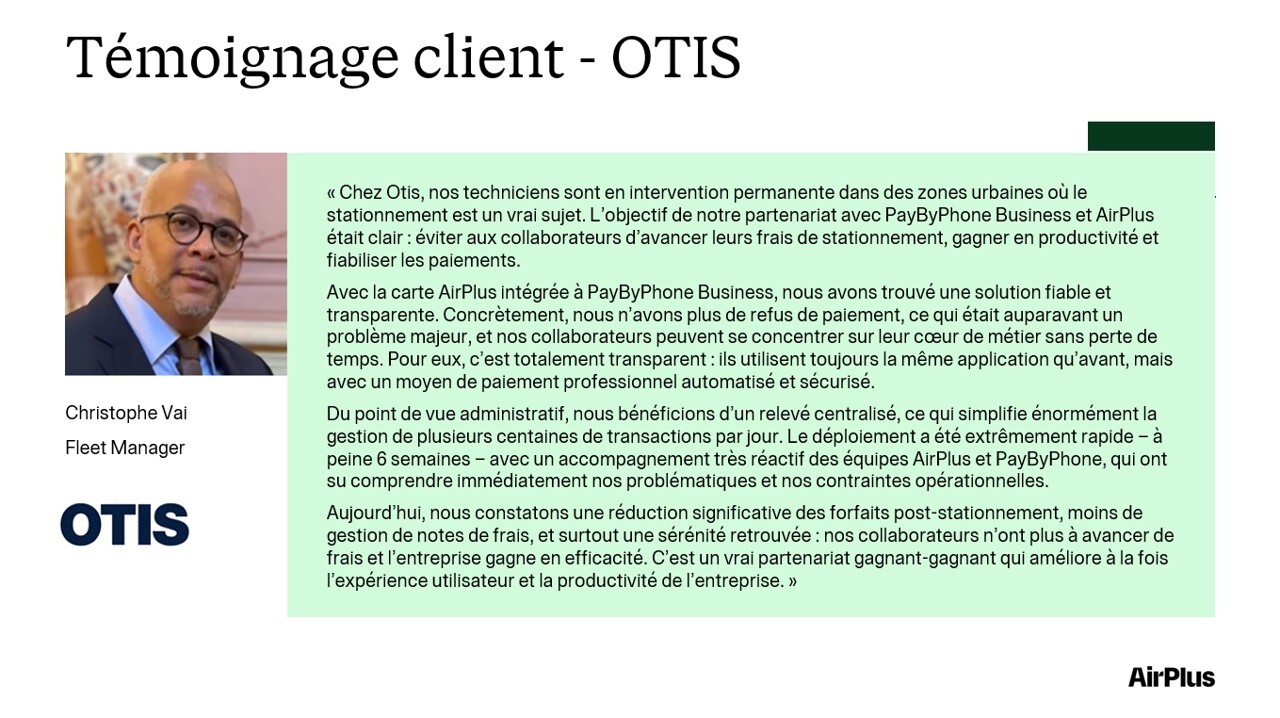 Testimonial FR - VC Proc OTIS PAyByPhone Business